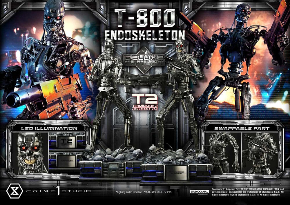 Terminator 2 Museum Masterline Series Statue 1/3 Judgment Day T800 Endoskeleton Deluxe Bonus Version 74 cm