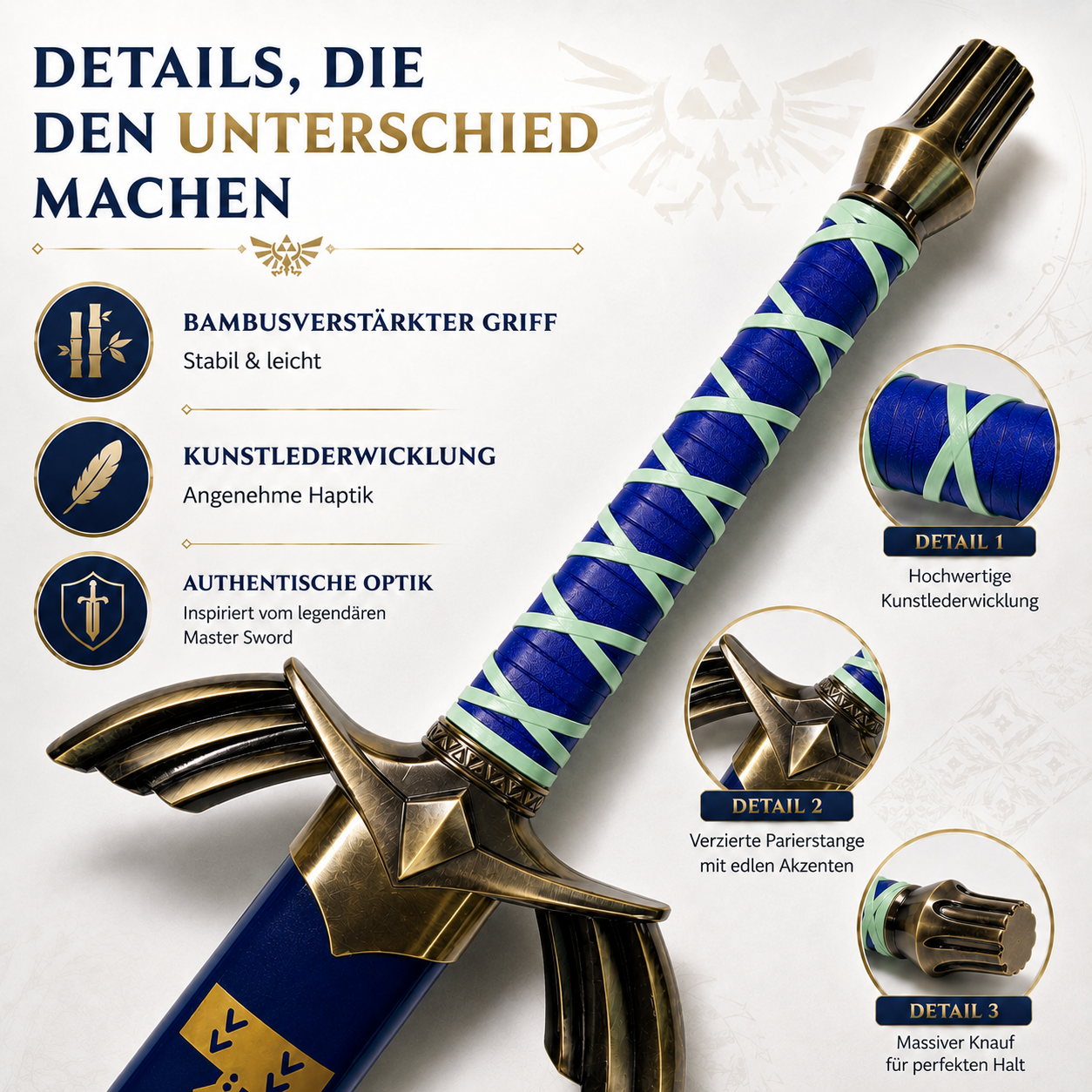 Zelda - Link's Master Sword (Blue Wooden Version)