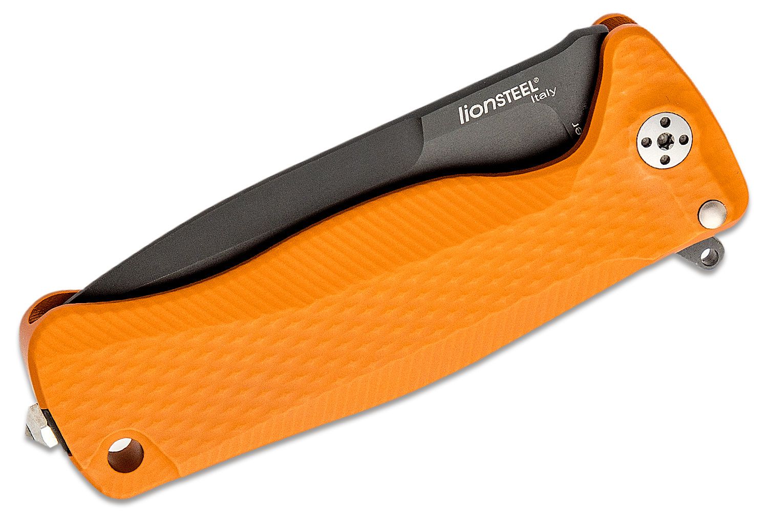 SR-22A OB Integral, Black Sleipner Drop Point Blade, Orange Aluminum Handle