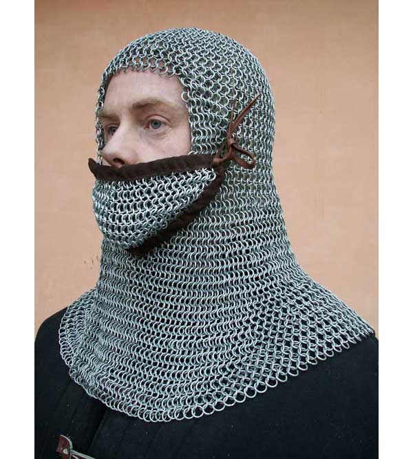 Chain hood with face protection (from right to left)