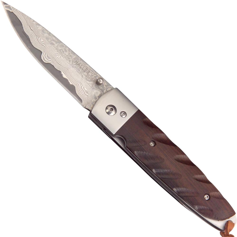 Damascus Pocket Knife Sandalwood handle in Gift box