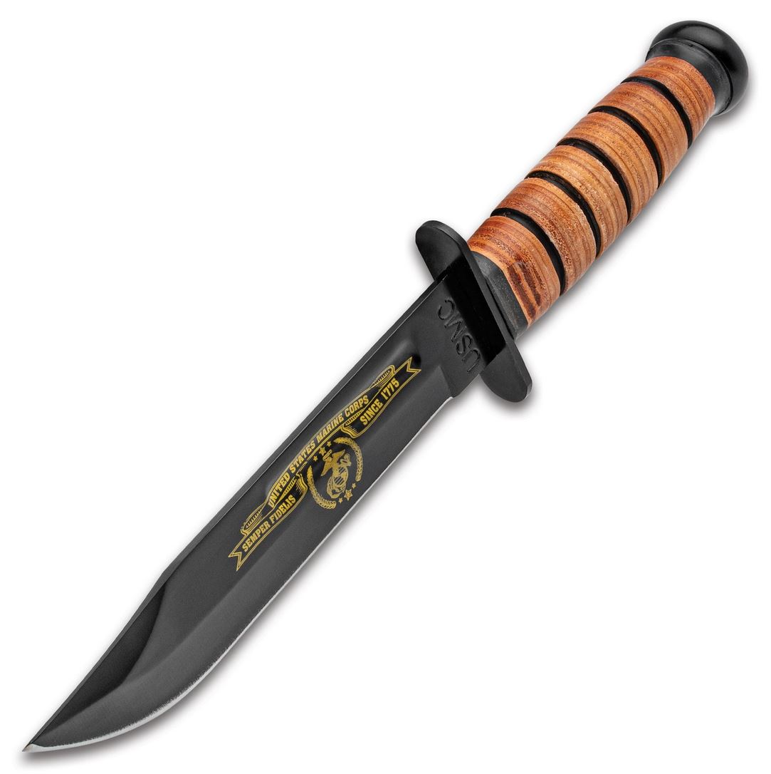 USMC Tribute Combat Messer - Schwarz und Gold