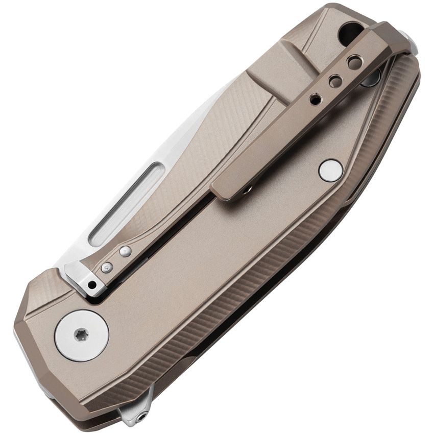 Nano Knife, CPM-MagnaCut Satin Drop Point Blade, Bronze Titanium Handle