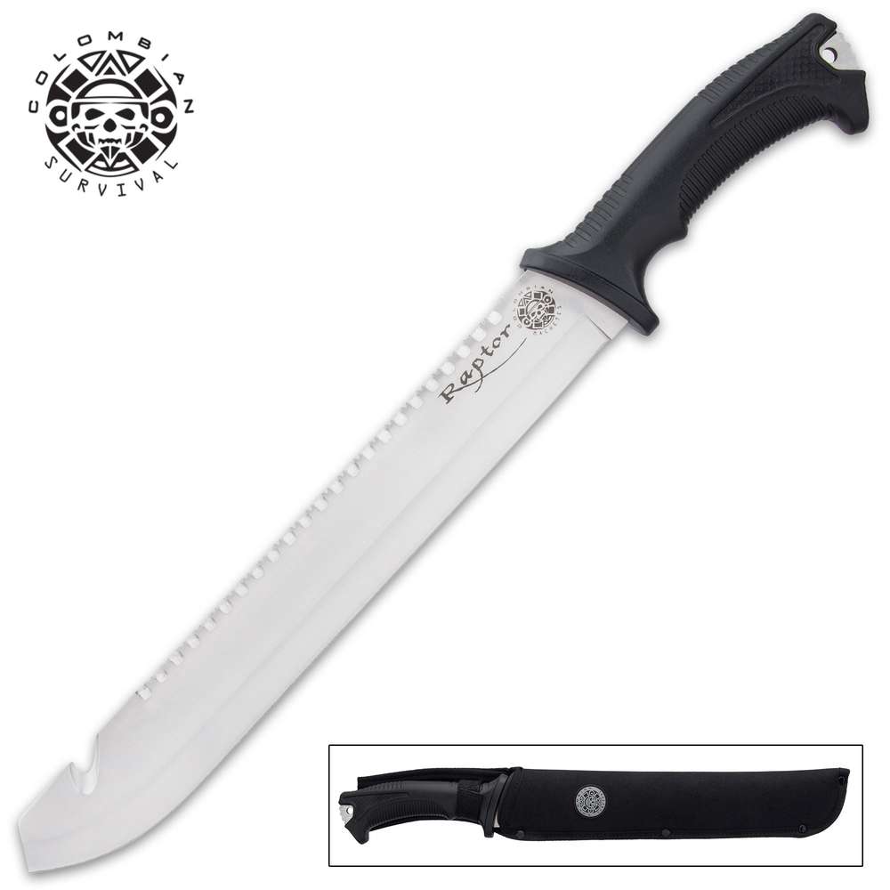 Colombian Raptor Black Machete with Sheath