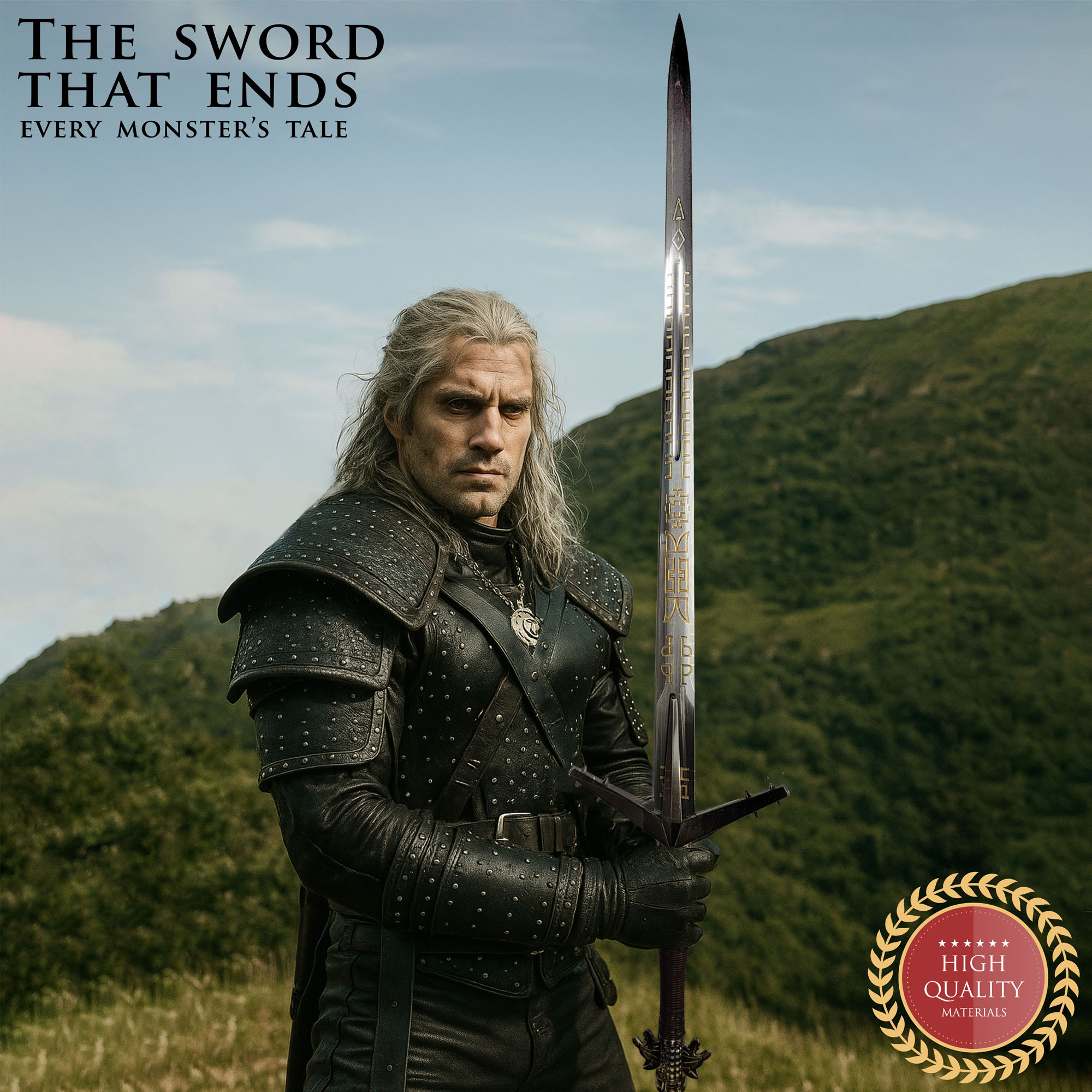 Witcher Silberschwert mit Scheide