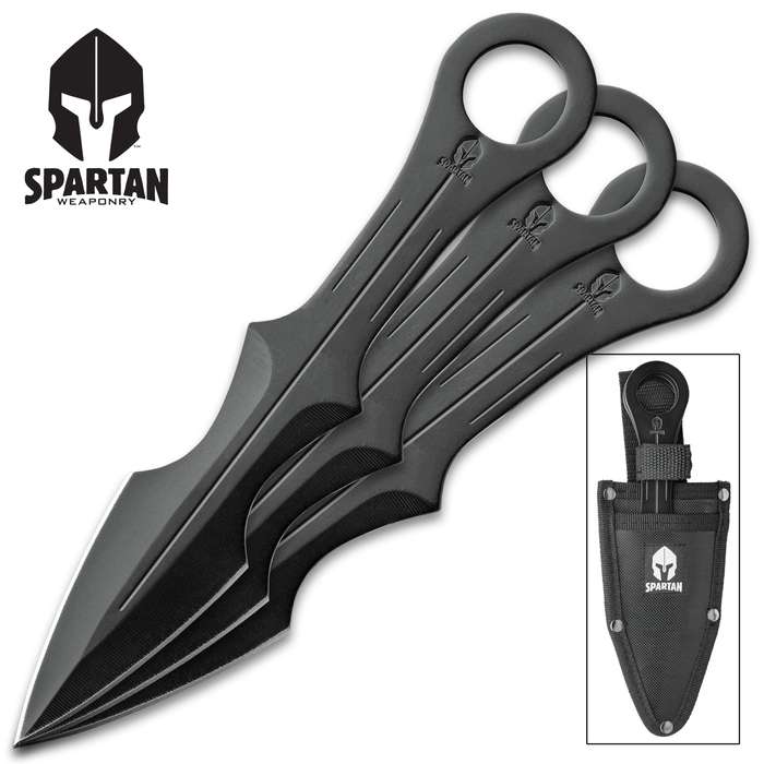 Spartan Throwing Dagger Set With Nylon Sheath 