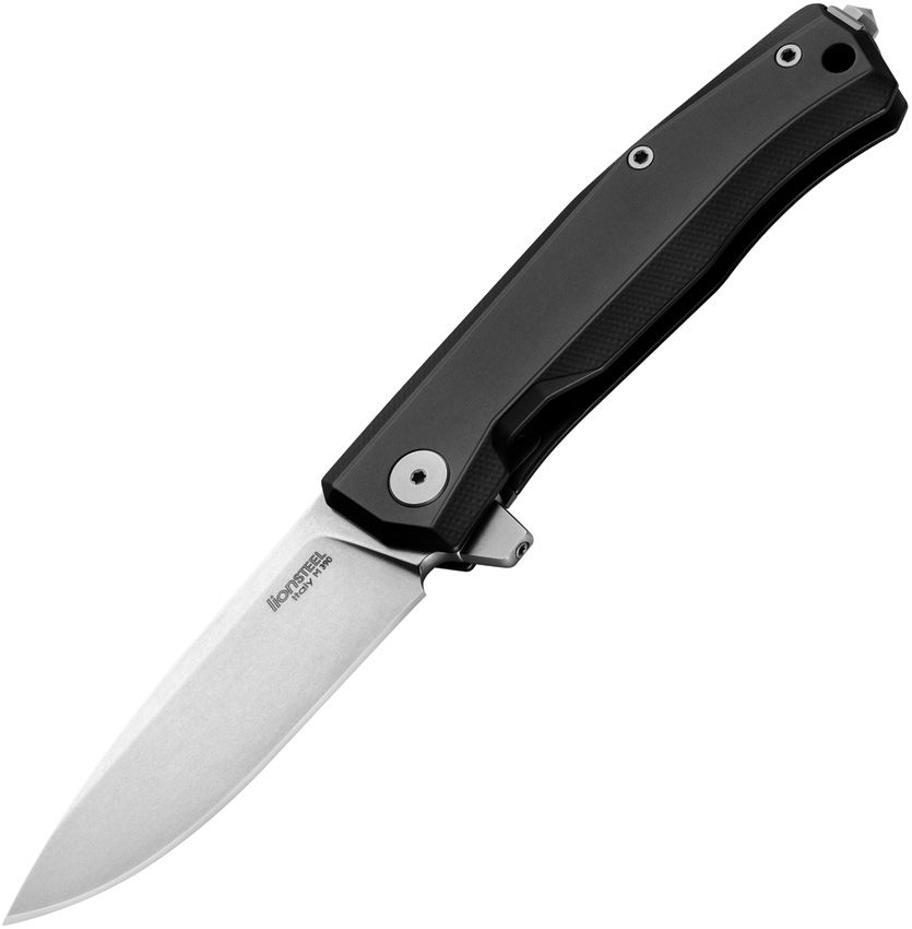 Myto, M390 Satin Blade, Black Aluminum Handle