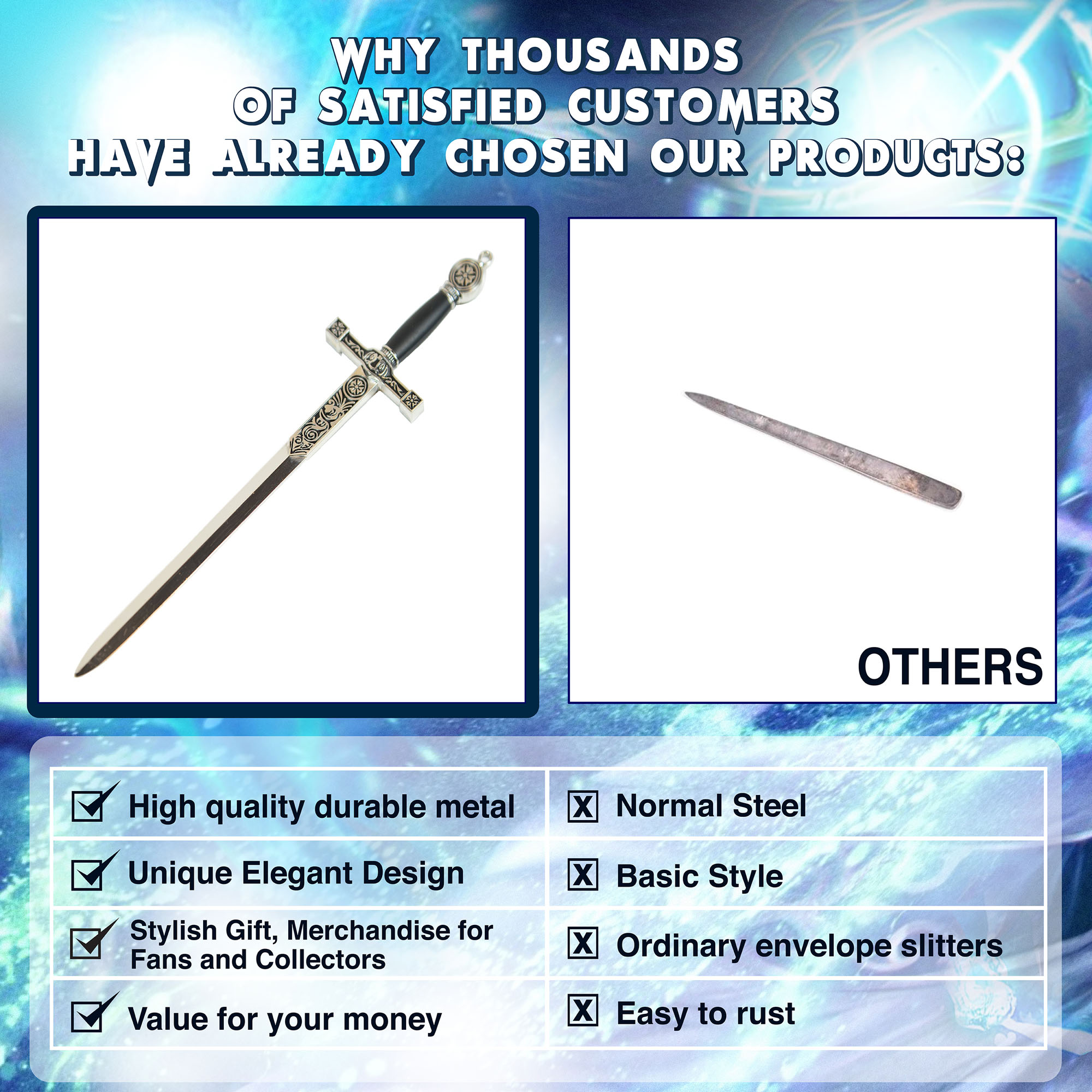 Excalibur Brieföffner mit Ständer