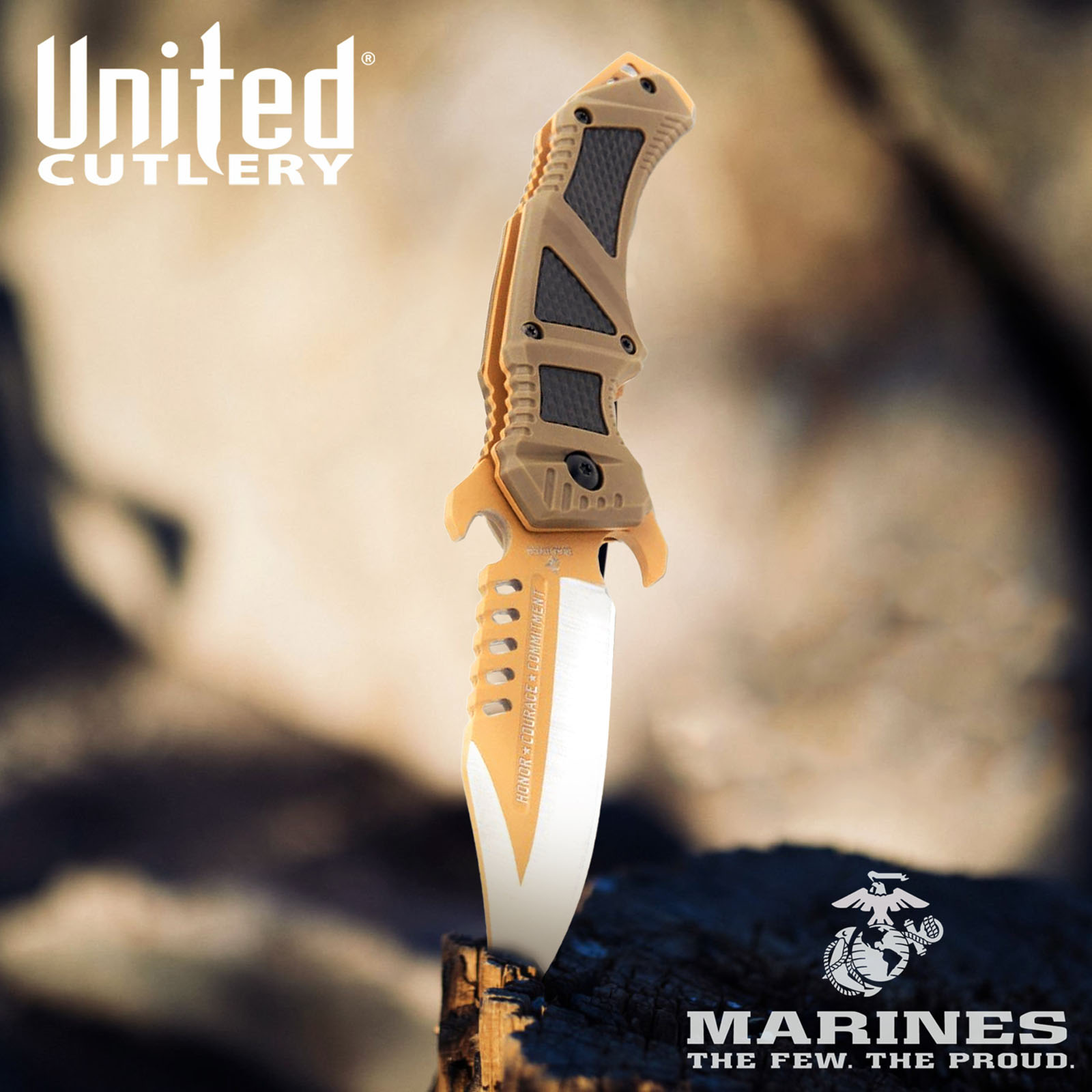 USMC Desert Ops Pocket Knife