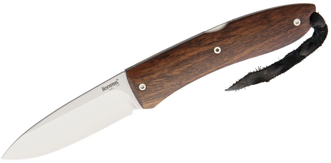 Opera Folding Knife, Satin D2 Tool Steel Blade, Santos Wood Handle