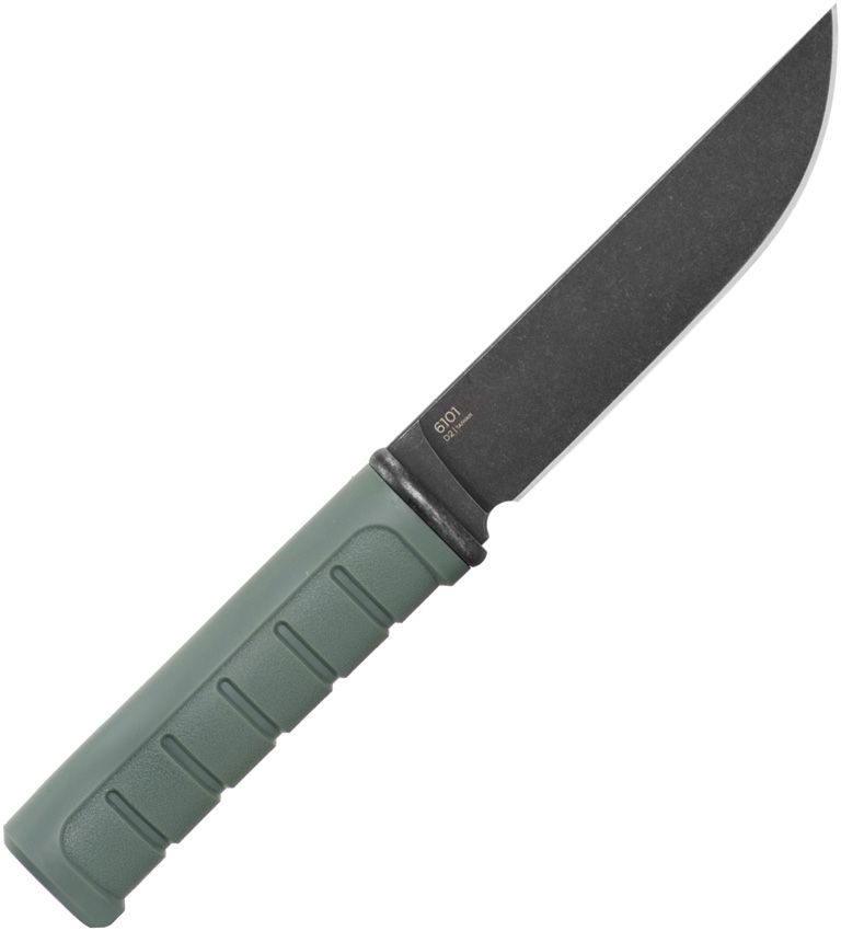 Dust II, D2 Black Clip Point Blade, Green GFN Handle