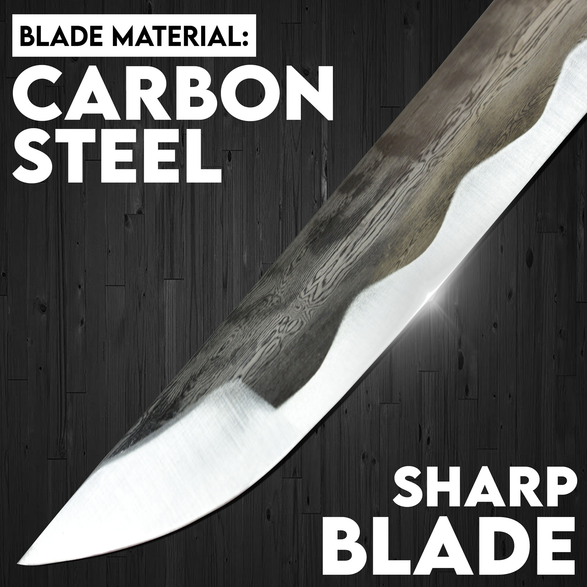 One Piece Roronoa Zoro Yubashiri Sword, black - handforged and folded, Set