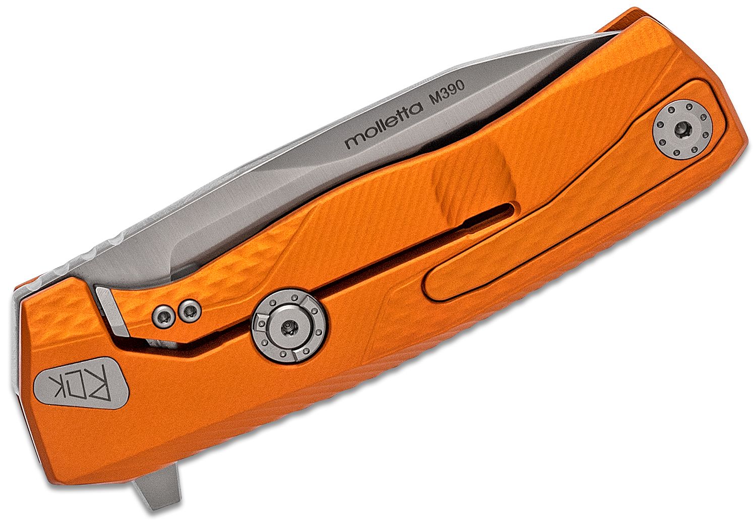 ROK A OS, M390 Satin Blade, Orange Aluminum Handle