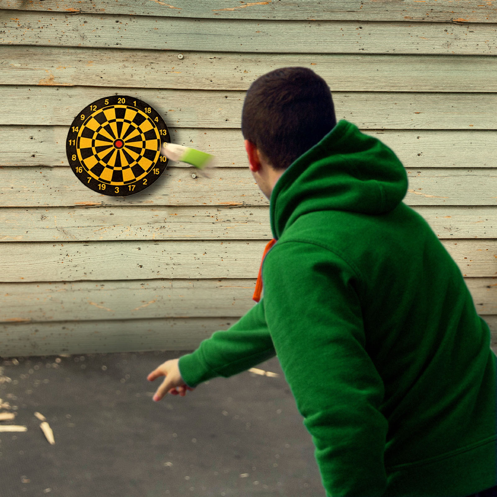 Z-Hunter throwing set, 3 pieces, with target, stainless steel, single-edged blade