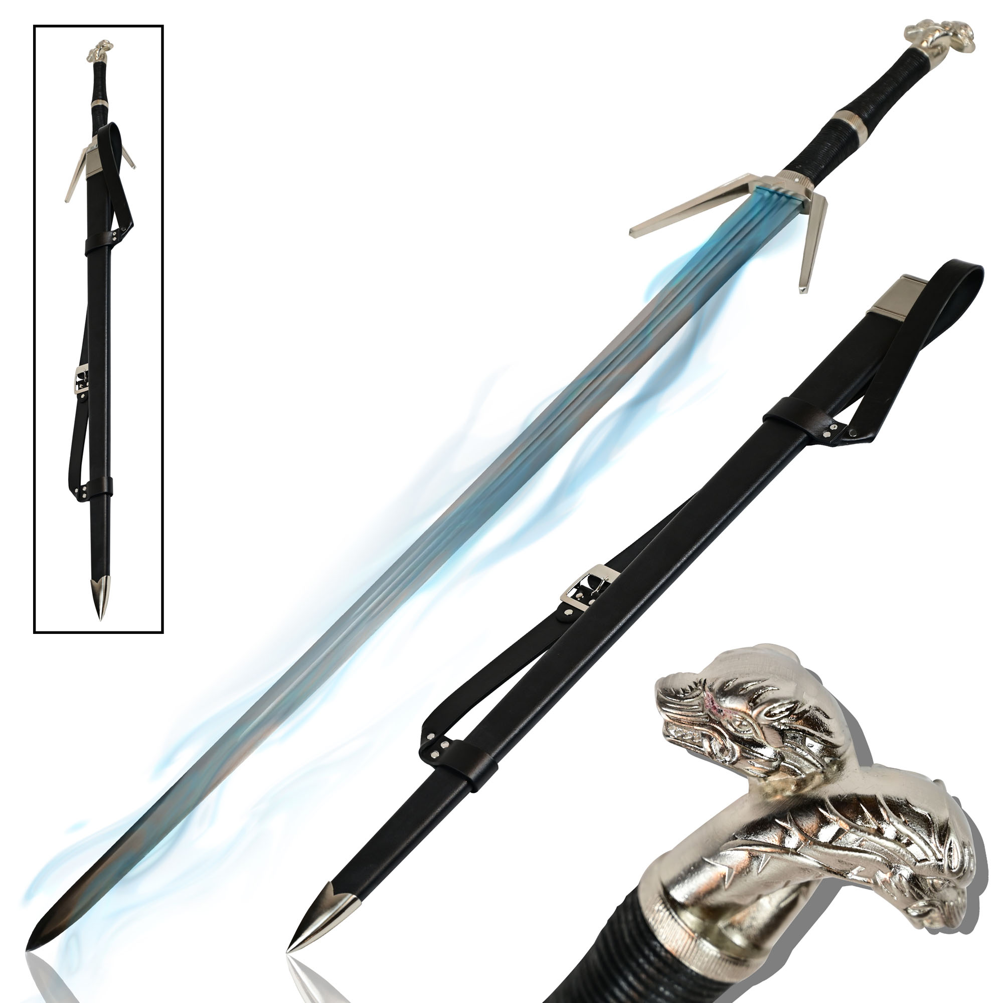 Witcher - Silver Sword with scabbard, handforged