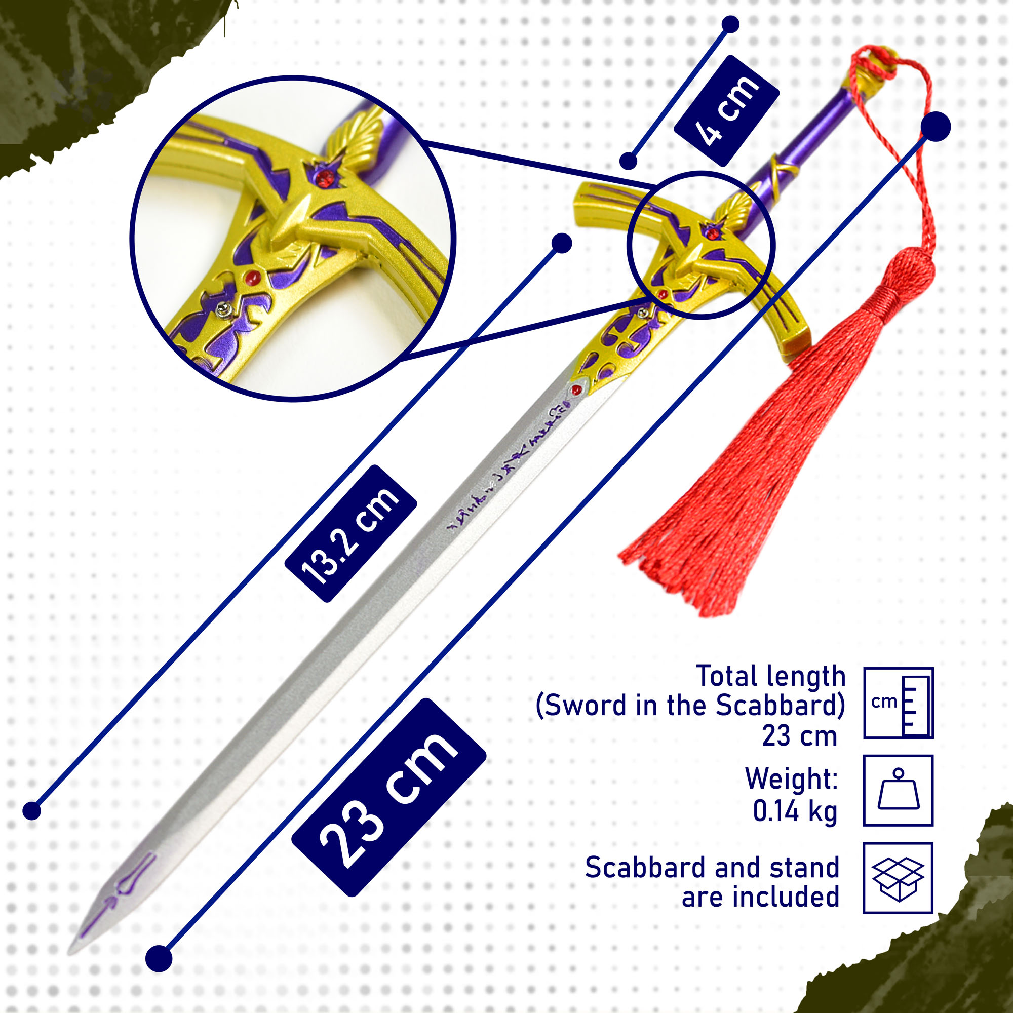 Fate/Stay Night - Artoria Pendoragon Saber Lily Schwert - Brieföffnerversion mit Ständer