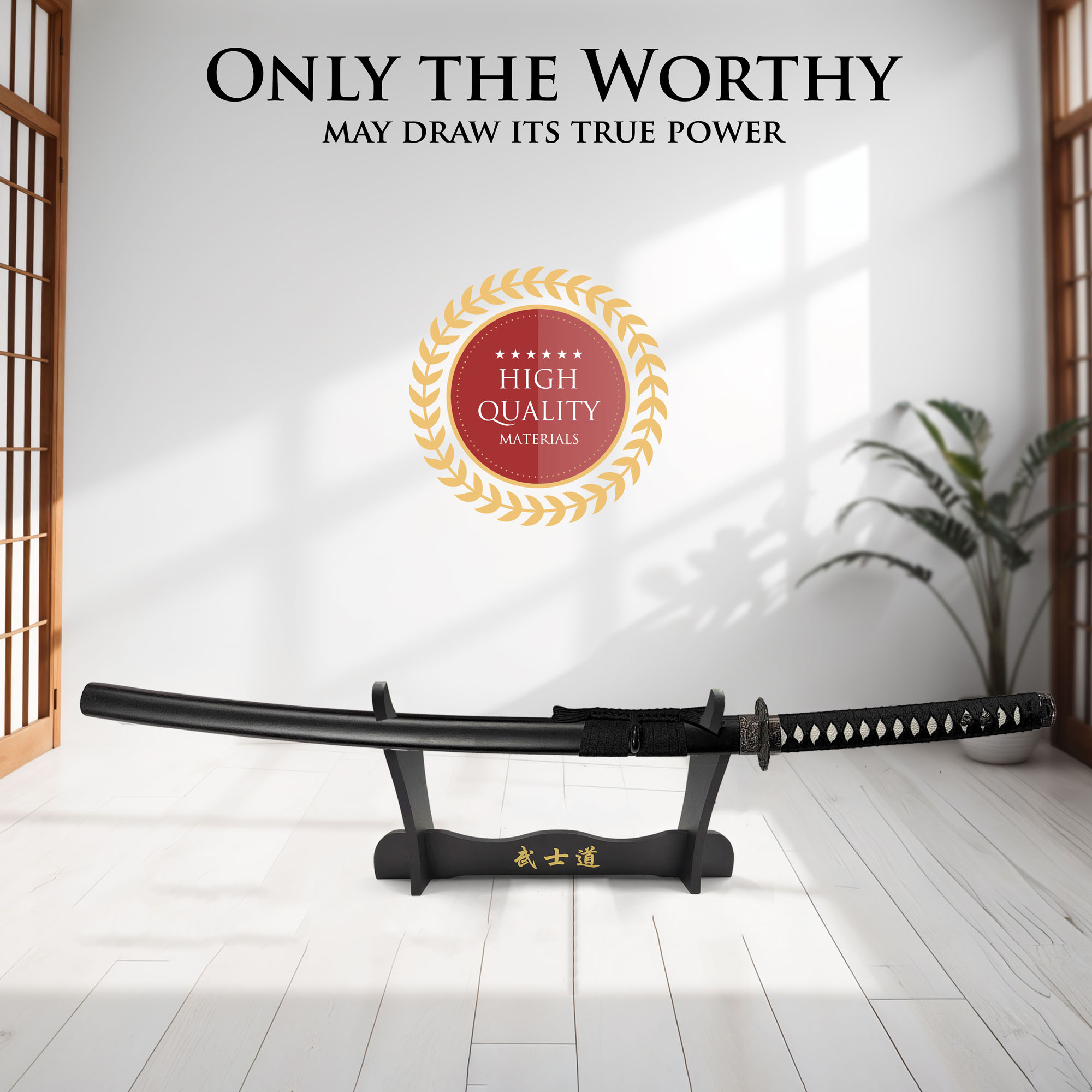 Katana der Ewigen Ehre – Traditionelles Samurai-Dekorschwert mit Ständer