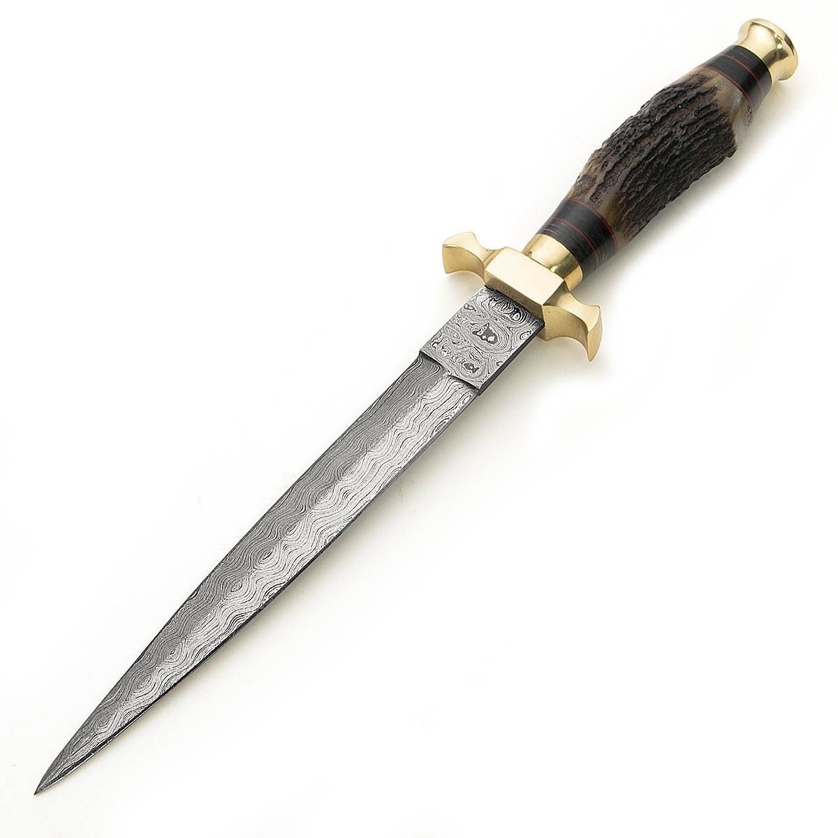 Stag Horn & Damascus Hunting Dagger