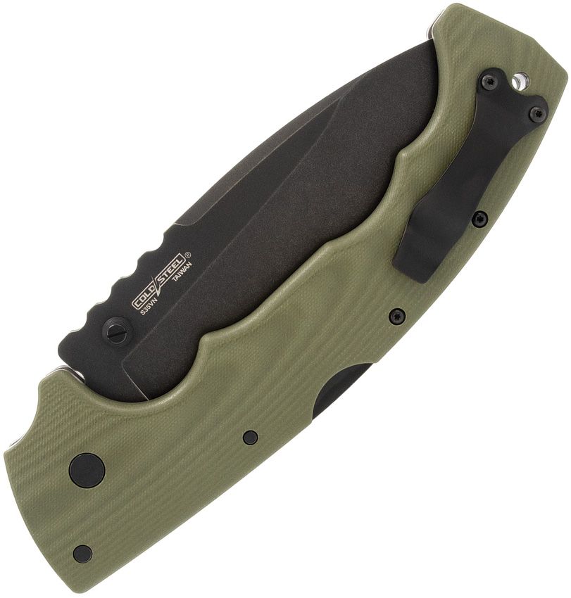 5-Max, S35VN Schwarze Stonewash Klinge, Dunkelgrüner Griff