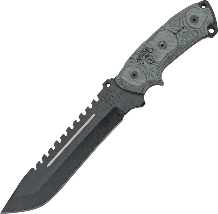 Steel Eagle Sawback knife, Drop Point Klinge