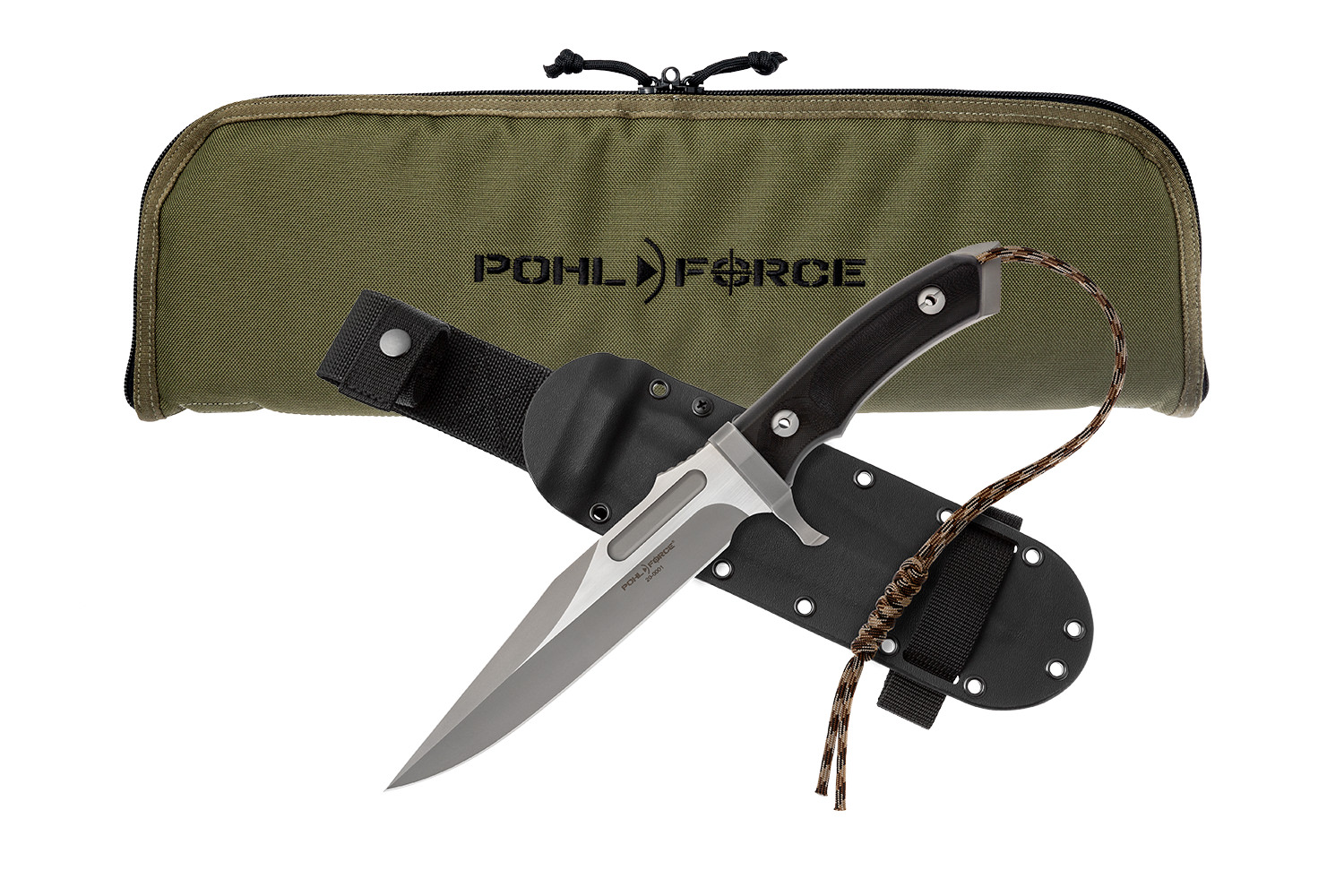 MK-8 Last Blood Messer mit Kydex Scheide - Set (Beingurt, Lanyard, Sammlertasche XXL)