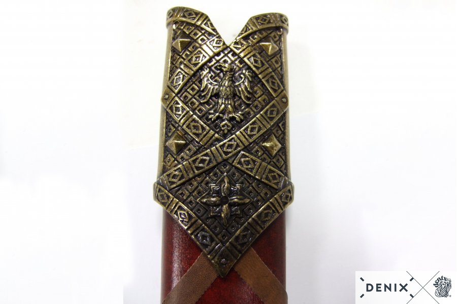 Templerschwert rote Scheide bronzefarben, 12. Jhdt