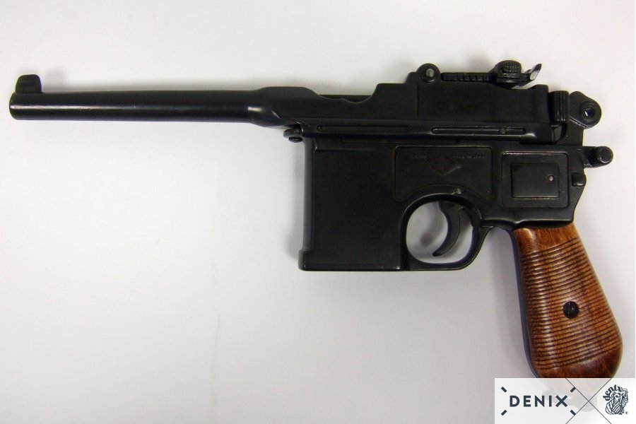Mauser (pistol) black C 96 with wooden handle