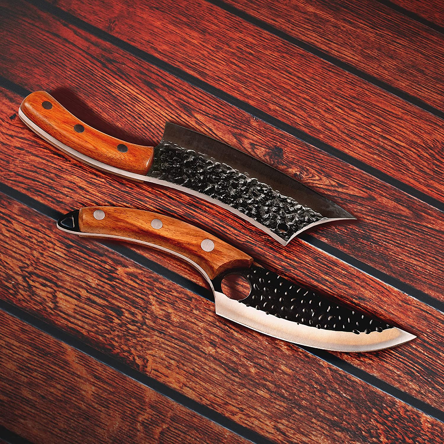 Set of 2 Serbian kitchen knives (butcher knife & cleaver) 