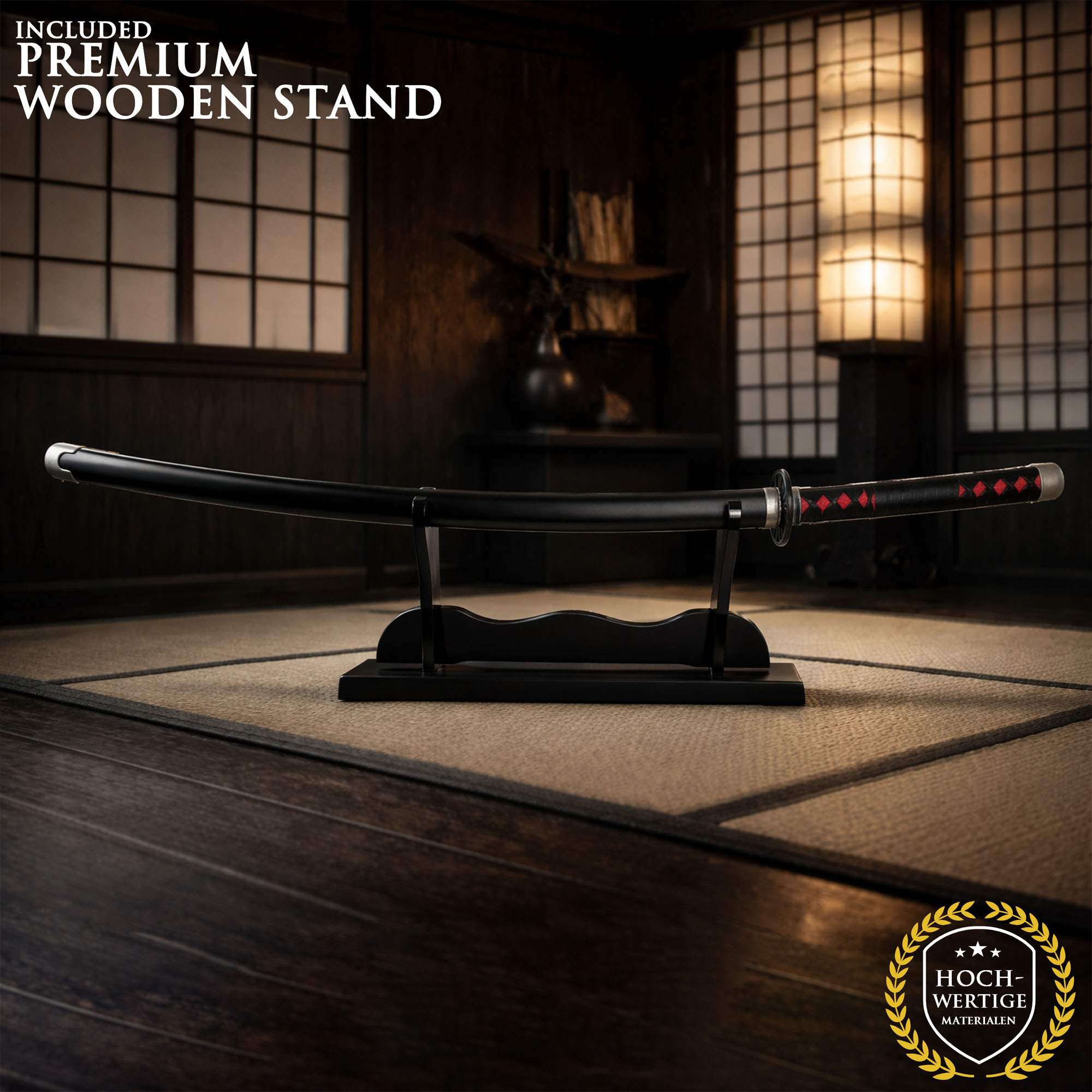 Demon Slayer – Tanjirou Kamados Nichirin-Katana mit Scheide (Stahlklinge mit LED-leuchtender Klingenkante)