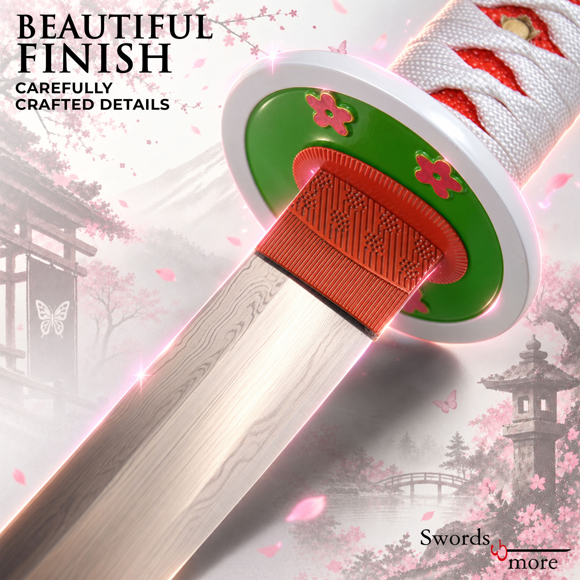 Demon Slayer: Kimetsu no Yaiba - Tsuyuri Kanawo's Sword - handforged and folded, Set