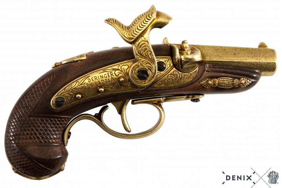 Deringer pistol, brass colored, plastic, Philadelphia, USA 1862