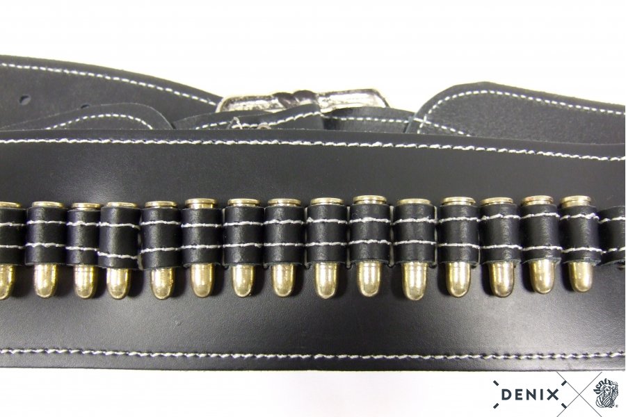Coltgürtel aus Leder, für 1 Colt, inklusive 24 Kugeln, punziert
