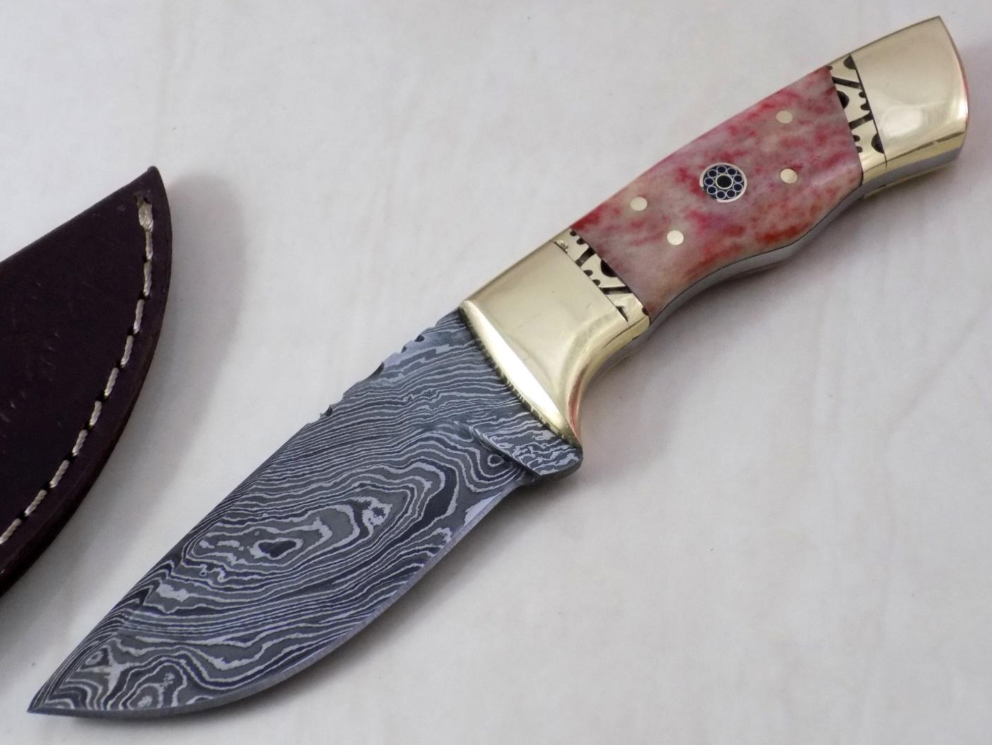 Damascus Hunting Knife with Sheath