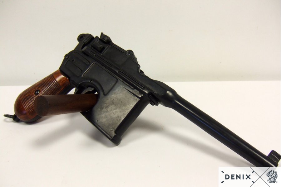 Mauser (pistol) black C 96 with wooden handle