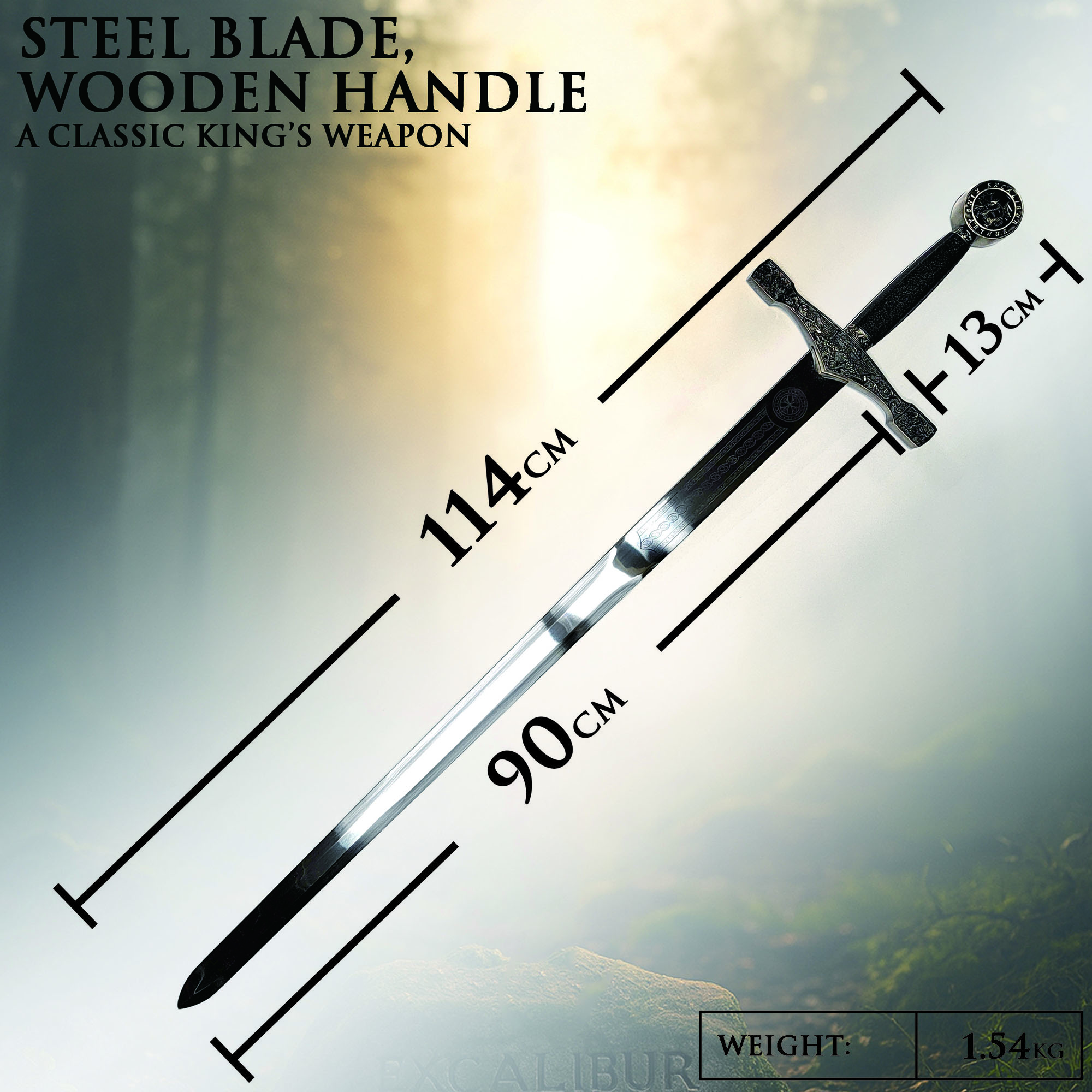 König Artus' legendäres Schwert "Excalibur" – Massive Replik