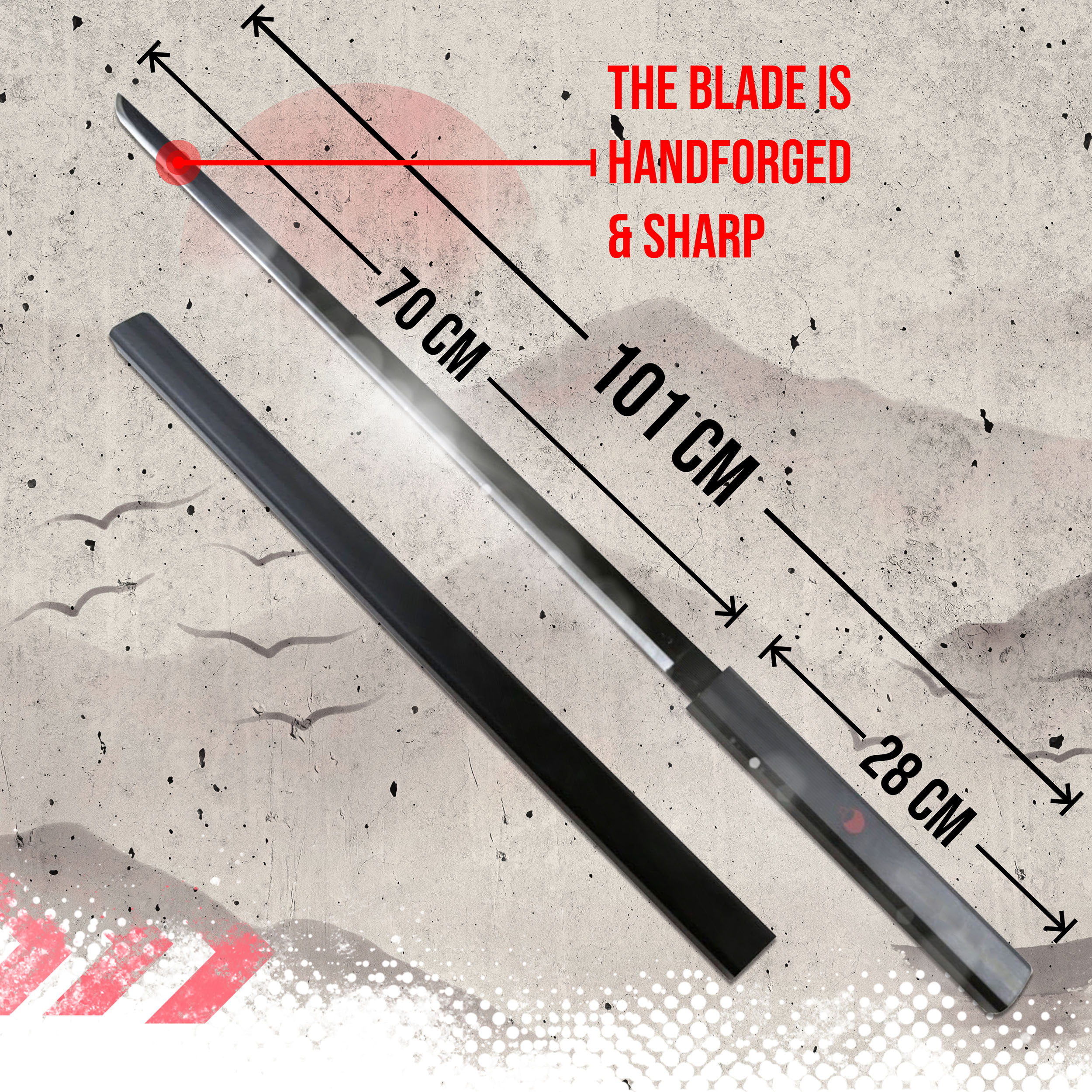 Sasuke Uchiha Naruto Anime Katana - schwarz handgeschmiedet