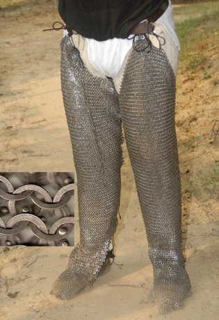 Full Legs Chainmail - Chausses - Full Legs with feet open at the back