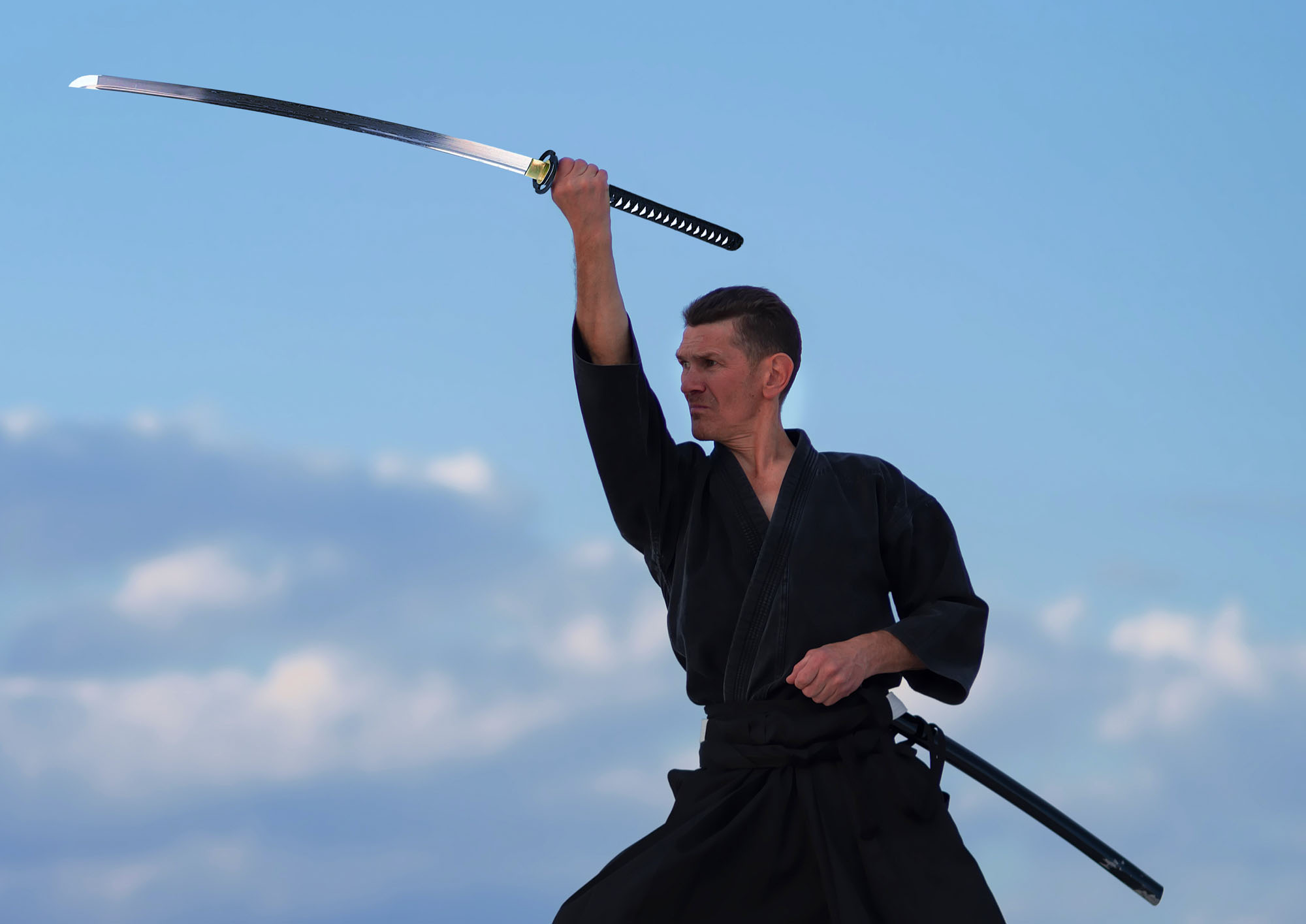 Miyamoto Musashi Katana, handgeschmiedet und gefaltet, Set