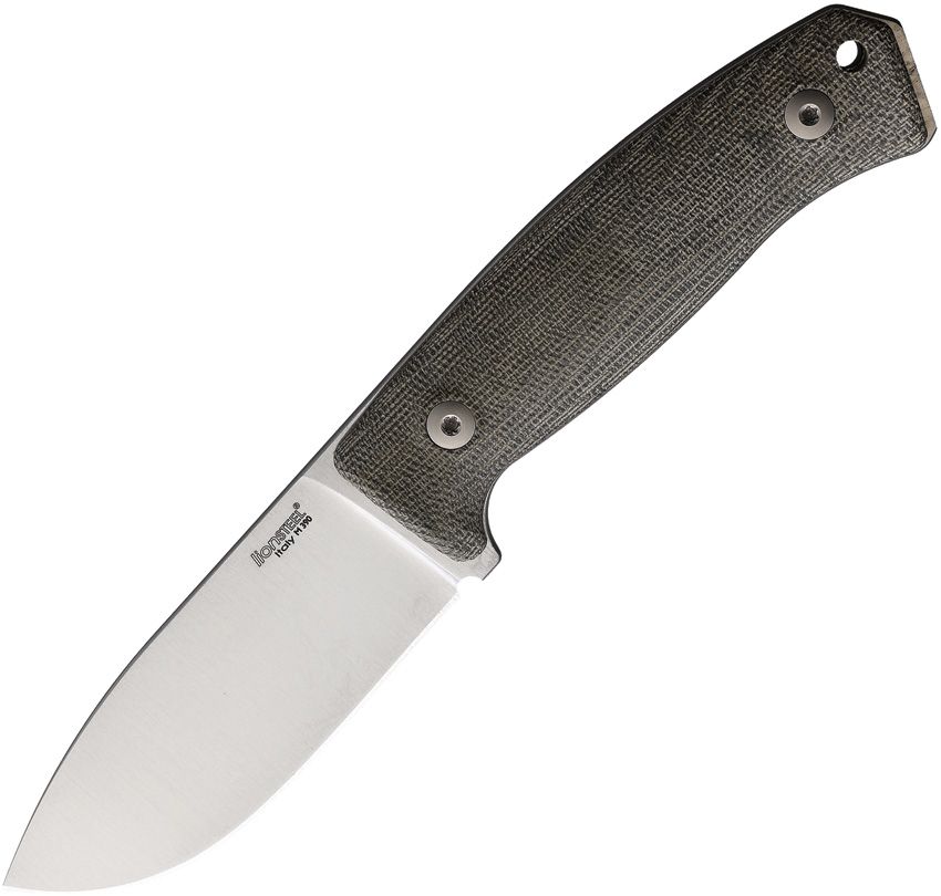 MCKF Hunter, M390 Drop Point, grüner Canvas-Micarta-Griff, MOLLE-Lederscheide