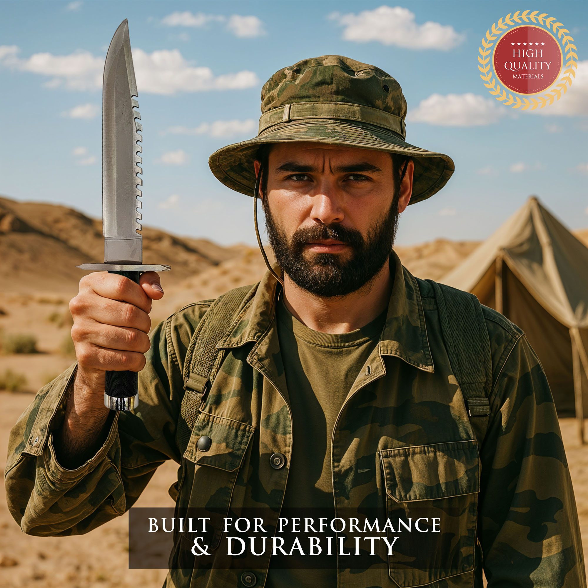 Rambo Knife Set – First Blood Part I & II | Authentic Movie Replicas with Leather Sheaths
