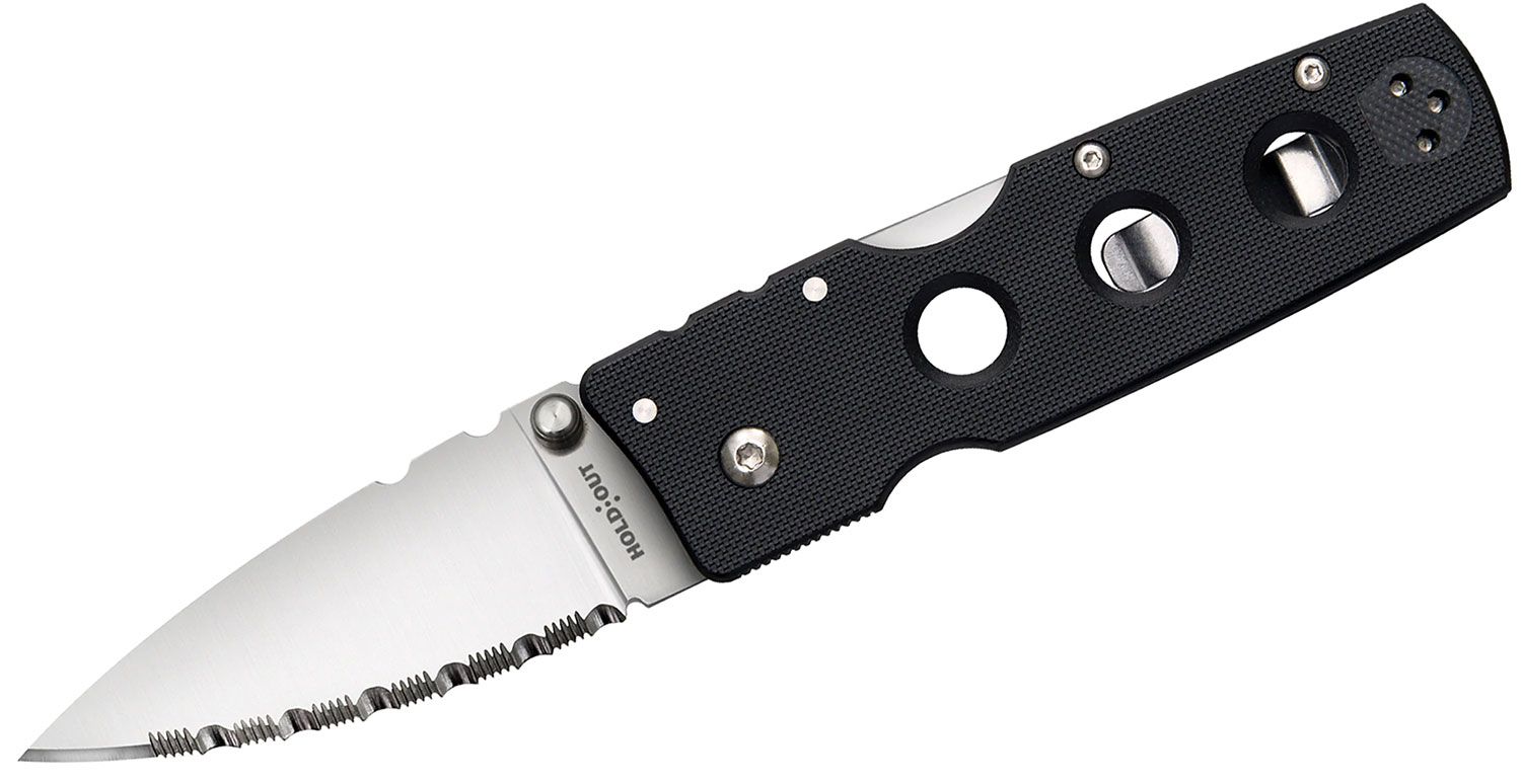 Hold Out Folding Knife 3" CPM-S35VN Satin Serrated Blade