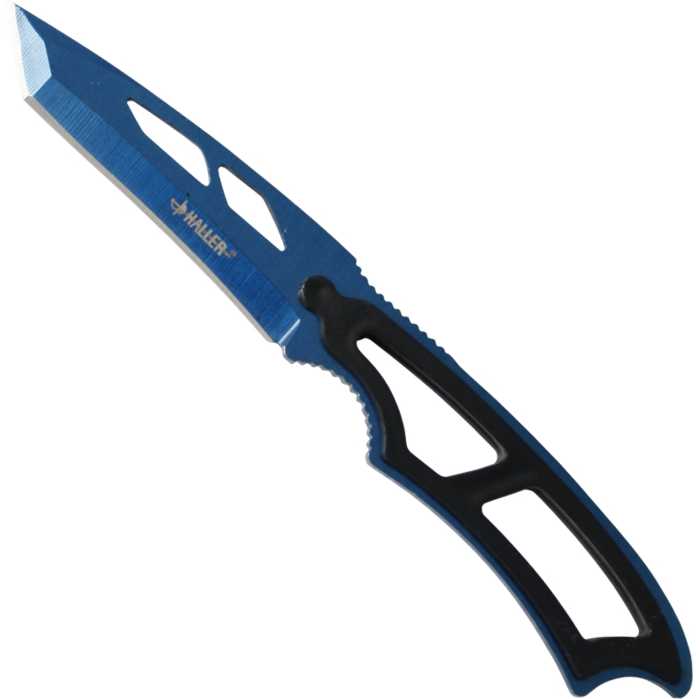 Neck knife blue anodized 