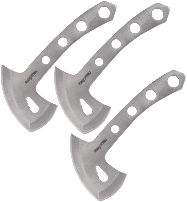 Wurfäxte, Silber - 3er Pack mit Scheide