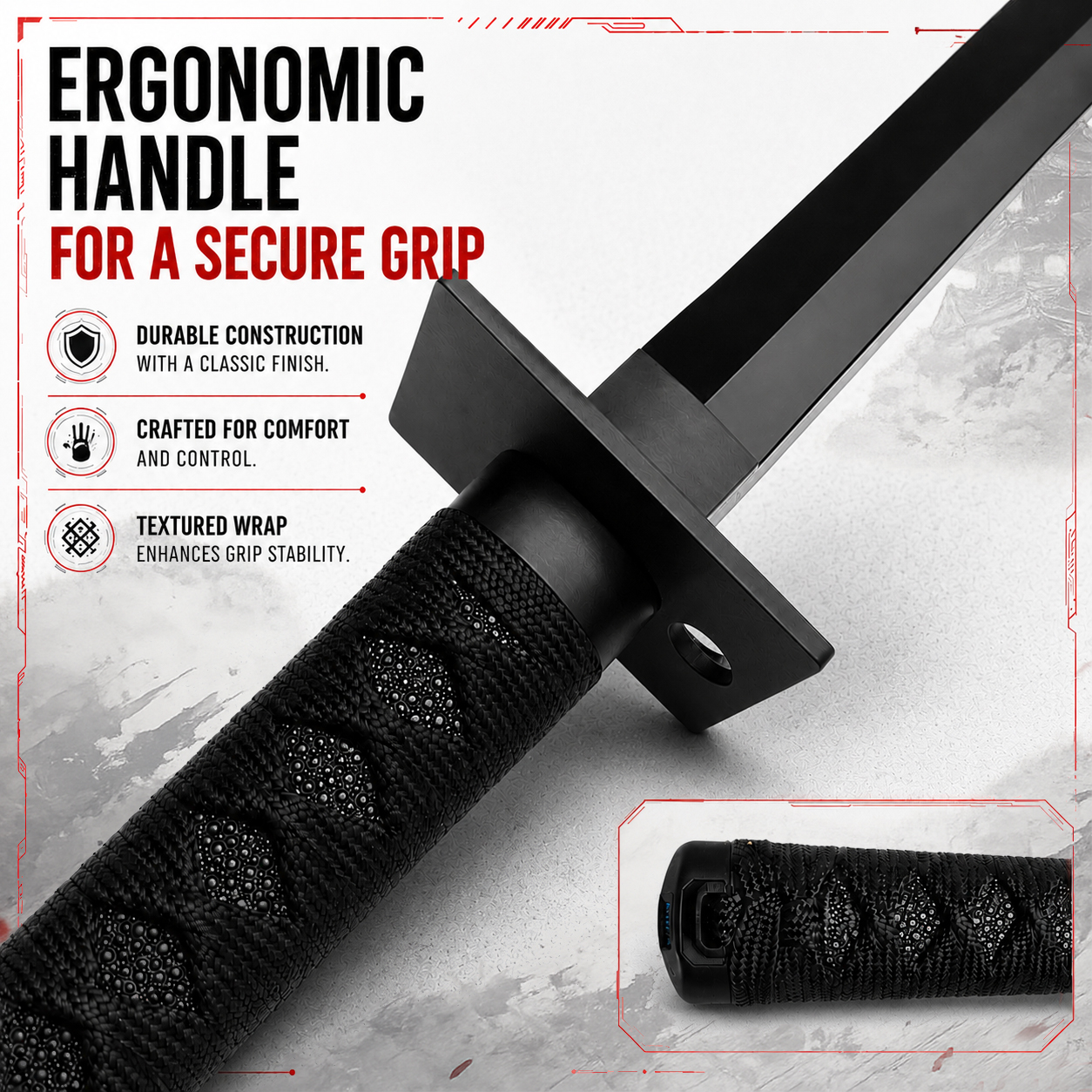 Black Ninjato - Handforged with blowgun