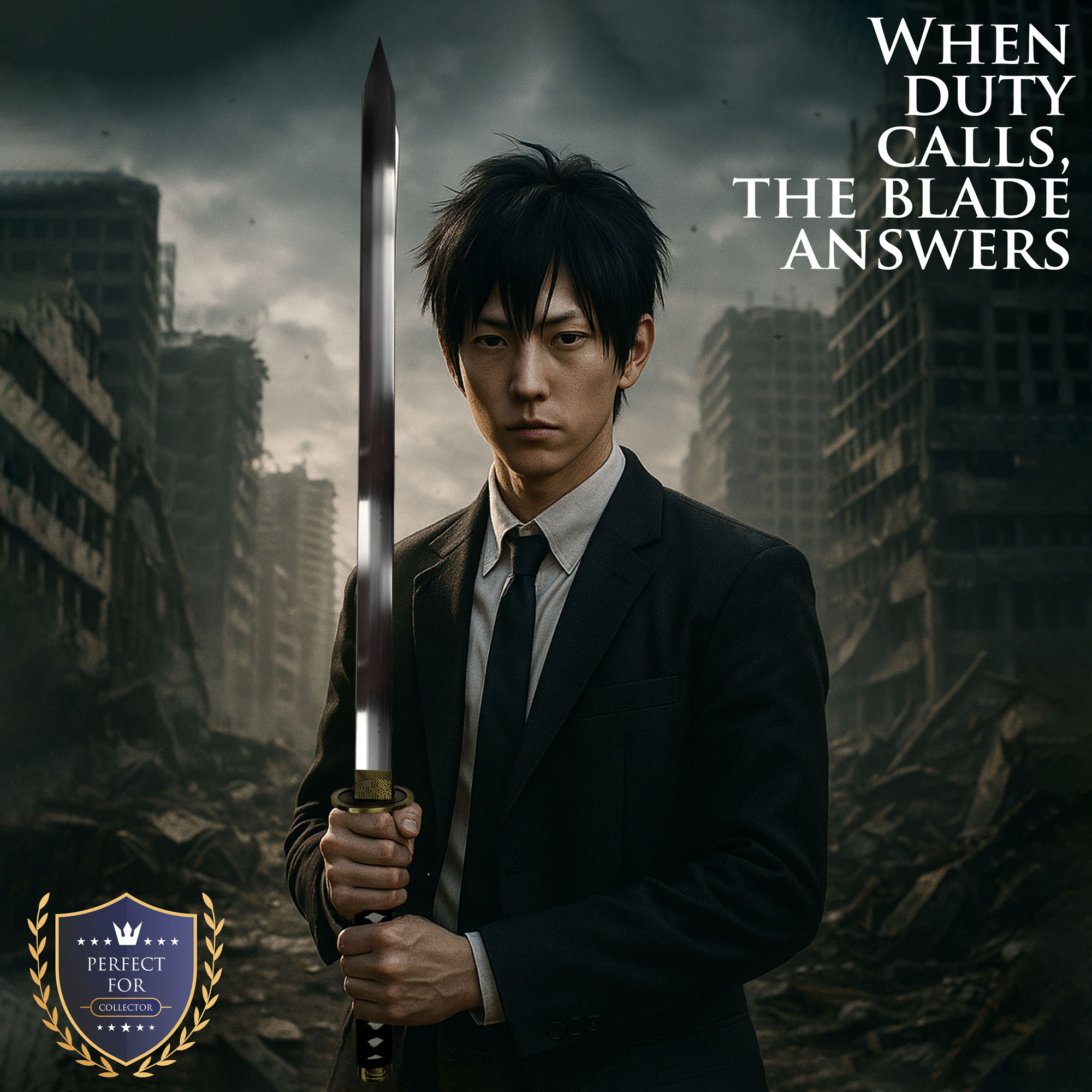 Chainsaw Man - Hayakawa Aki's Katana mit Scheide (Gerade Klinge)