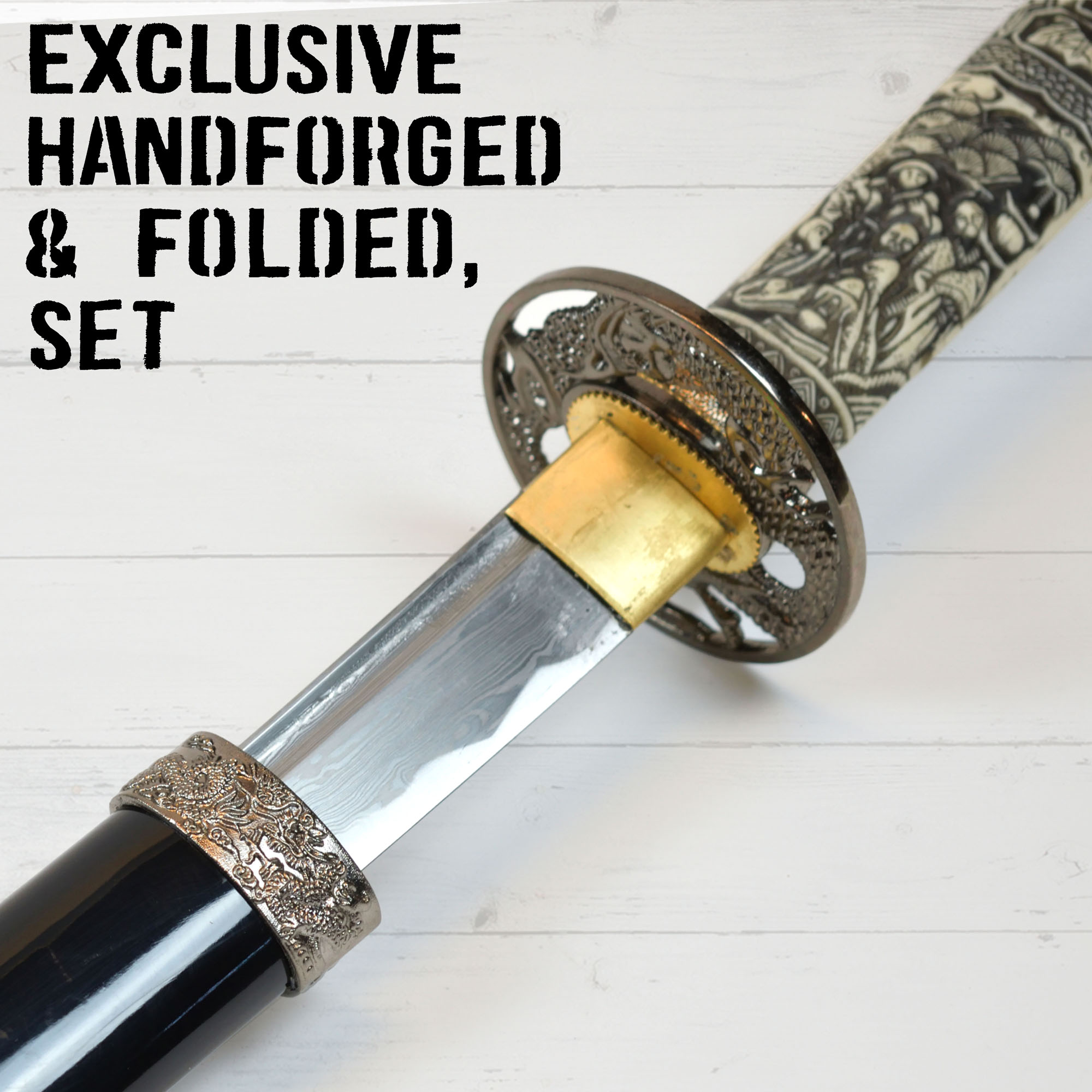 Highlander - Duncan MacLeod Katana - handgeschmiedet & gefaltet, Set