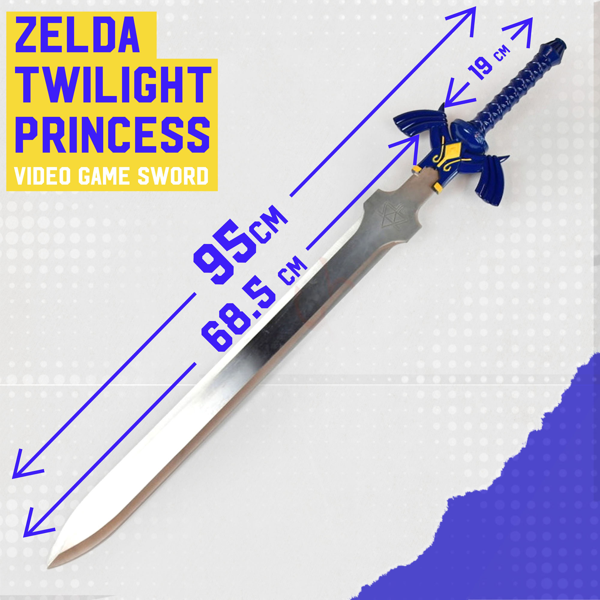 Link Master Sword Zelda Twilight Princess Sword blue with Plaque