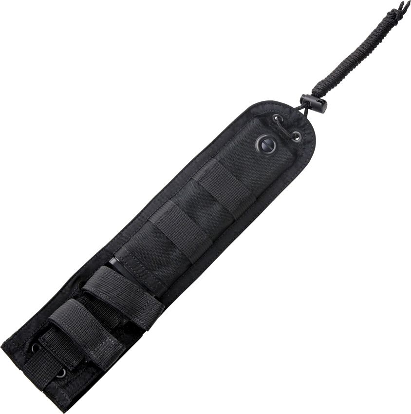 EX-F01 Einsatzmesser, A2-Stahl, schwarze Drop-Point-Klinge, Griff aus Cocobolo-Holz, MOLLE-Scheide