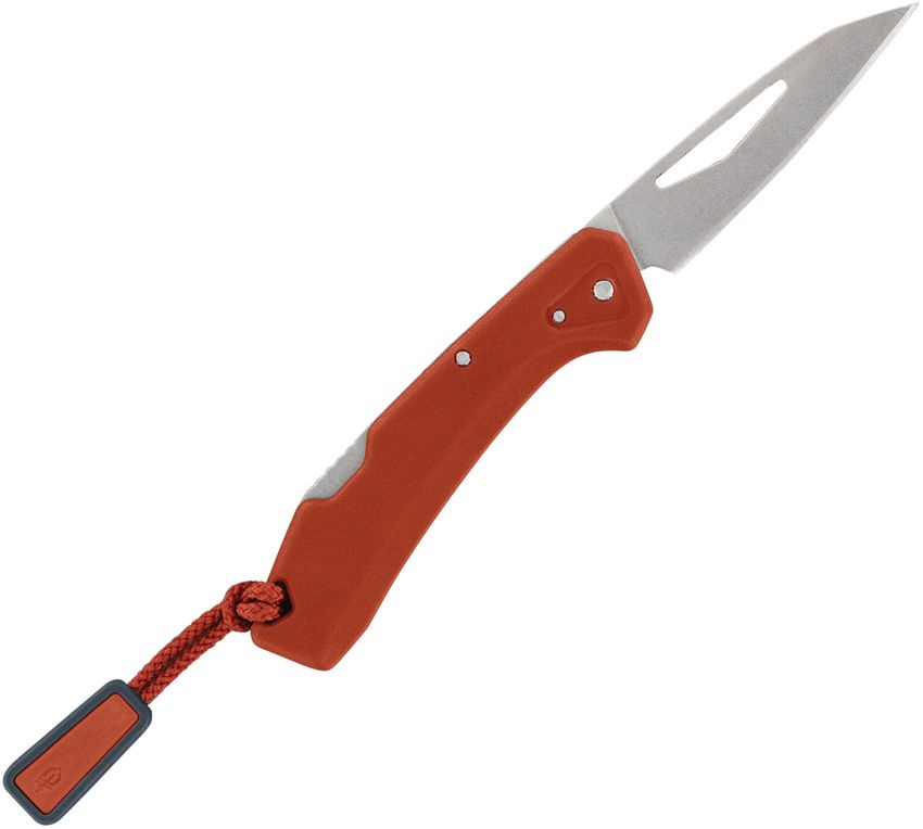 LST Mini, Stonewashed Modified Wharncliffe Blade, Burnt Orange GFN Handle