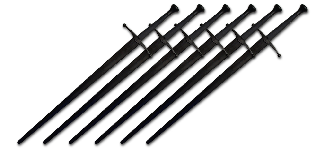 Synthetisches Langschwert 6er-Pack – Schwarze Klinge